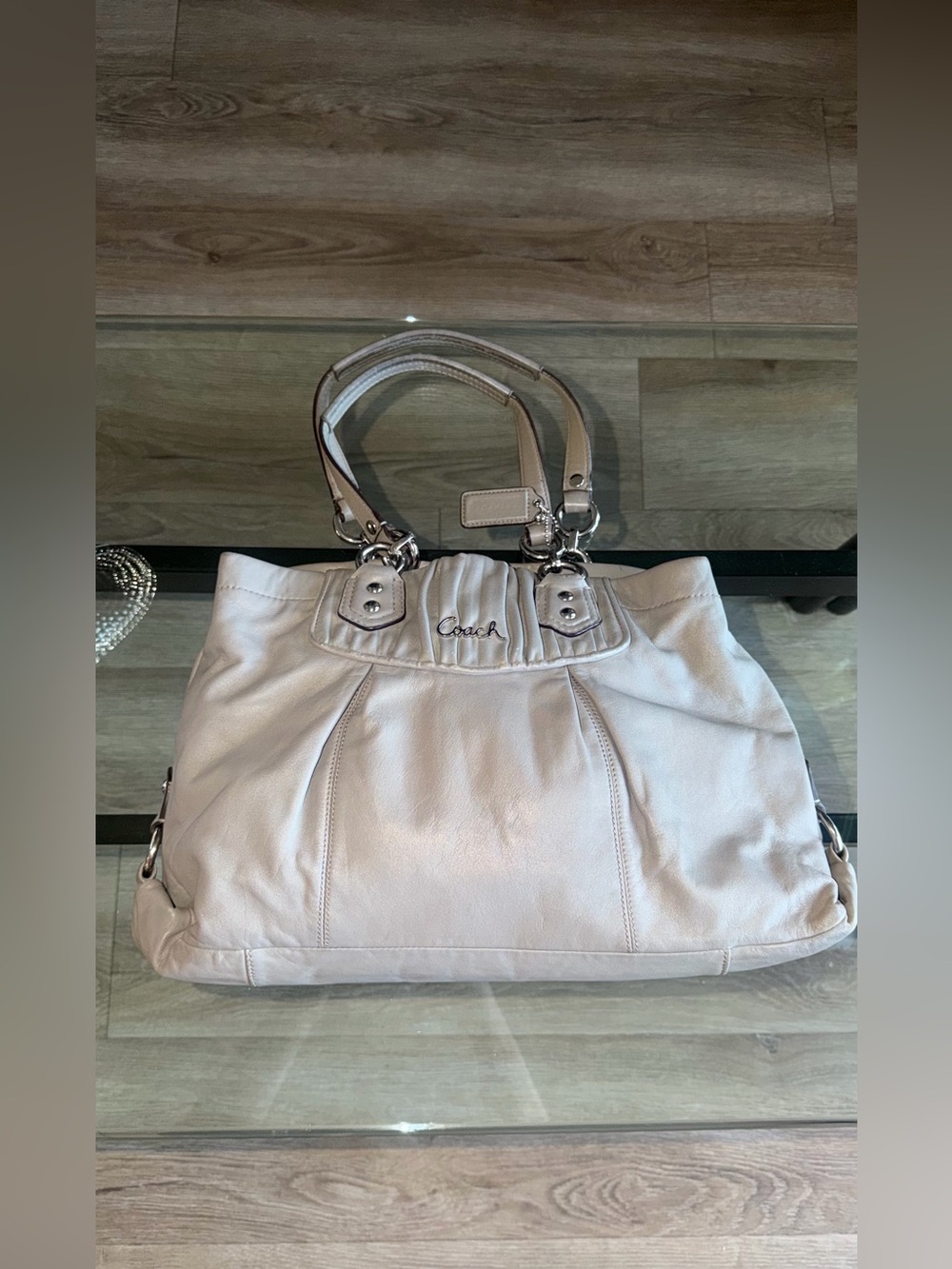 Coach Leather Shoulder Bag in Light Pink